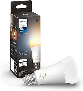لمبة Philips Hue White Ambiance Smart Light Bulb 100W - 1600 Lumen [E27 Edison Screw] مع بلوتوث. يعمل مع Alexa وGoogle Assistant وApple Homekit