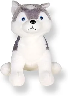 CUDDLES 25 Inch Adorable Husky Plush Toy, Lifelike Huggable Stuffed Animal for Kids and Dog Lovers - 3476