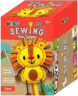 Avenir Sewing Pen Topper - Lion | DIY Pen Topper Friend Sewing Kit - Hours of Entertainment & Creativity | Tools & Instructions Included, Easy and Fun Activity for Kids +