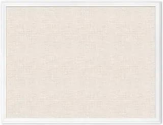 BPA Linen Cork Linen Bulletin Board, 30 X 40 Inches, White Wood Frame