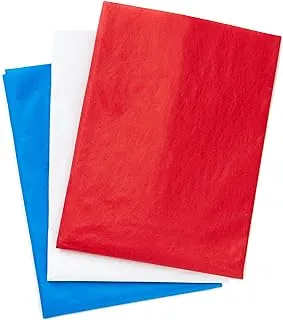 Hallmark Red, White and Blue Bulk Tissue Paper (120 Sheets) for Gift Bags, Birthdays, Graduations, Fourth of July, Christmas, Hanukkah