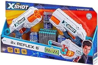 X-Shot Excel Double Reflex 6 Blaster Combo Pack (16 Darts, 3 Cans) by ZURU