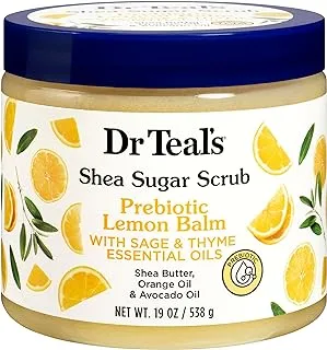 Dr. Teal's Dr Teal's Shea Sugar Scrub Prebiotic Lemon Balm 538Gm