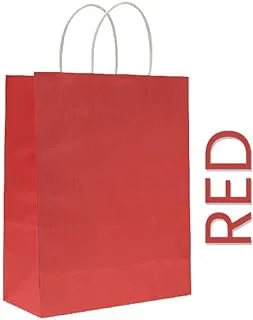 Kraft Paper Bag Red Twisted Handle 28x12x33cm Paper Party Bags Hen Party Bags Kraft Paper Bag Bride Birthday Gift Bag Wedding Celebrations Bags For Party Favour Pack of 10 Pieces