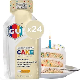 GU Energy Original Sports Nutrition Energy Gel, 24-Count, Birthday Cake