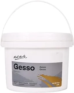 Mont Marte Premium Gesso Universal Primer 64oz (1.89L), Suitable for Acrylic Paint, Oil Paint, Color Pencils, Pastels, Graphite and Charcoal