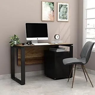 RIGID Desk with 3 Drawer Storage Pedestal, Computer Desk, Workstation for Home, Office, Living Room - Study Table - Office Furniture -(Black Girtt)