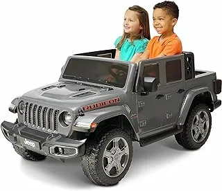 Dorsa Licensed Rubicon Battery Operated Car Jeep for Kids, Ride on Kids Car with Music, USB & Light Electric Kids Baby Big Car Battery Car for Kids to Drive 2 to 6 Years Boy Girl(Rubicon GREY)