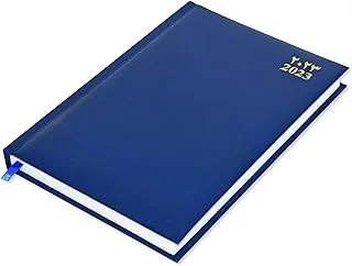 FIS A5 Diary 2023 (Arabic/English) 1 Side Padded Cover, Blue - FSDI18AE23BL