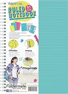 Foldermate 3 Subject notebook A4 |120 Sheets |80gsm Paper, With PP Cover & Removable dividers for flexible page adjustments | Asstored Pastel Colors