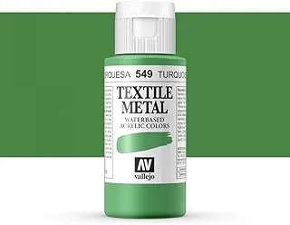 Vallejo : Textile Paint : 60ml : Metallic Turquoise Pearl