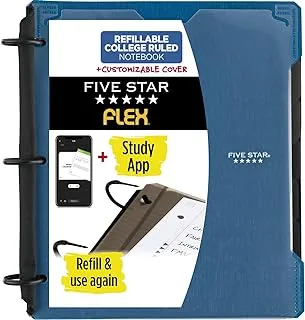 FIVE STAR Flex Hybrid NoteBinder, 1 Inch Binder with Tabs, Notebook and 3 Ring Binder All-in-One, Assorted Colors, Color Will Vary, 1 Count (29326)