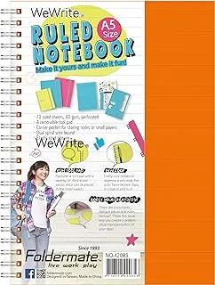 Foldermate 1 Subject notebook A5 |70 Sheets |80gsm Paper, With PP Cover & Removable dividers for flexible page adjustments | Asstored Pastel Colors