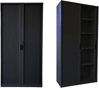 Mahmayi Victory Steel Japan OEM Full Height Tambour Door Cabinet Black Full Height Tambour