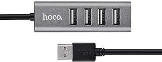 Hoco HB1 - أربعة منافذ USB 2.0 للشحن ودعم نقل البيانات، كابل 80 سم، حماية الدائرة - تشويه