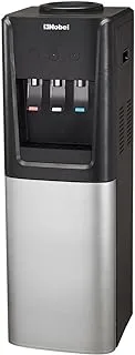 Nobel 3 Tap Top Load Water Dispenser with Hot, Normal & Cold Function, Bottom Storage Cabinet, Stainless Steel Excess Water Tray & Hot & Cold Switch Button NWD1607 Black/Silver - 1 Year Warranty