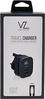 Voz 2.4A UK Travel Charger with Type C Cable