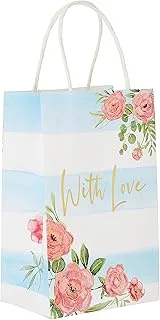 Eurowrap with Love Floral Stripe Perfume Gift Bag, Multicolor