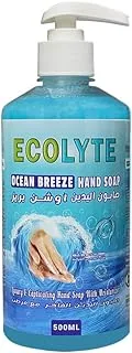 Ecolyte+ Skincare Handwash Liquid Soap for Effective Germ Protection & Personal Hygiene, Protects Against 100 Illness Causing Germs, (Ocean Breeze, 500 ml)