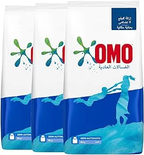 OMO Semi-Automatic Powder Laundry Detergent, for 100% effective stain removal, 6Kg x 3