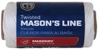 Nylon Mason Line Twine, Twisted, White, 1 x 100-Ft.