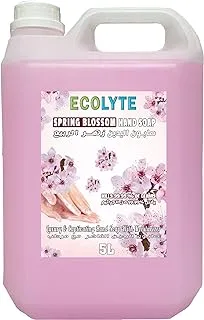 ECOLYTE+ Disinfectant Ecolyte Premium Hand Wash Liquid Refill - 5 Liter - Spring Blossom - Effective Germ Protection â€“ Liquid Hand Wash provides Gentle And Effective Care â€“ Fragrant And Soft