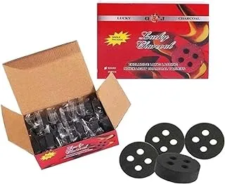 ECVV Lucky Bakhoor Charcoal, Smart charcoal Tablets-Bakhoor Charcoal 20 Pieces Long Lasting Charcoal Black-|50 mm|