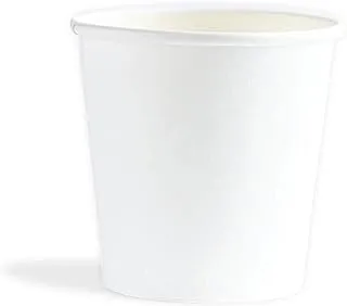 Bony Packaging Heavy Duty Single Wall Paper Cups 50-Pack, 4 oz Capacity, White