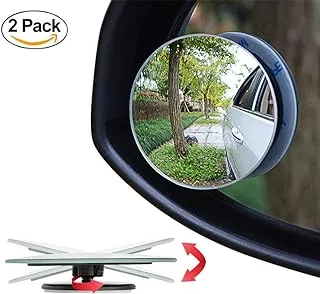 Showay Drive Safe Blind Spot Mirrors HD 2' Fixed Round Glass Blind Spot Mirror 2-Pack | Ultimate Rear View Mirror for All Cars | Eliminate and Improve Your Blind Spots (2 INCH)