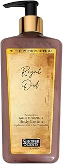 Shower Scents Royal Oud Paraben-Free Moisturizing Body Lotion with Hyaluronic Acid, Pro-Vitamin B5, Vitamin E and UV Protection 312ml