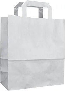 Bony Packaging Kraft Paper Bag with Flat Handle 25-Pieces, 29 cm x 30 cm x 16 cm Size, White