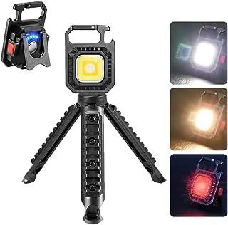 Upgraded Micro Keychain Flashlight, 1000 Lumen Usb Type C Rechargeable Flashlights, COB MINI LED Work Light Clip, Magnetic,WaterProof, 4 Light Modes Portable Pocket Light for Camping Hiking Travel