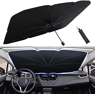 Haauiyi Car Windshield Sun Shade Umbrella, Foldable Car Umbrella Sunshade Cover UV Block for Car Front Window, Heat Insulation Auto Windshield Reflector Covers for Trucks SUV Vans (Large) â€¦