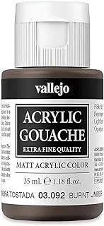 Vallejo 03.092 Acrylic Gouache Paint 35 ml, Burnt Umber