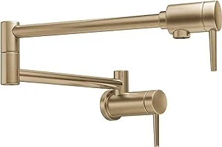 DELTA FAUCET Contemporary Brushed Gold Pot Filler Faucet, Delta Pot Filler Gold, Pot Filler Faucet Wall Mount, Potfiller, Brass Construction, Champagne Bronze 1165LF-CZ