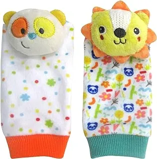 MOON Tiny Tots Foot Rattle: Safe, Soft and Stimulating Socks for Developing Little Toes - Lightweight, Secure and Cosy -for Growing Babies and Toddlers (0m+)-Multi Coolor