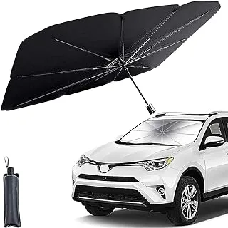 Car Windshield Sun Shade Umbrella,Foldable Car Front Window Sunshade Umbrella for UV Ray Block & Sun Heat Protection,Automotive Windshield Sunshades Cover Fit Most Vehicles Car Accessories (55