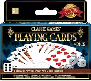 Classic Games - 2 Decks Playing Cards & 5 Dice