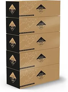 Nice Touch Facial Tissue Black & Gold Box - 5 Packs of 200 Sheets - Contains 1000 Premium 2 Ply Tissues