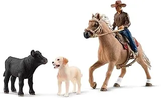 Schleich Farm World, Rodeo Toy for Kids, Western Riding Adventures with Cowboy, Rider, and Horse Toy, 6-piece set, Ages 3+