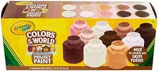 CRAYOLA 10 Ct Washable Paint, 2-oz. Bottles, Colors of the World