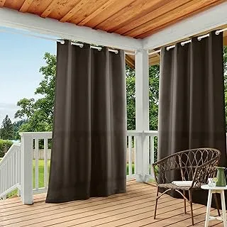 Exclusive Home Cabana Solid Indoor/Outdoor Light Filtering Grommet Top Curtain Panel, 54