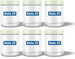 Biella™ برطمان PET دائري/حاوية بلاستيكية سعة 150 مل - 6 قطع - خالية من مادة BPA - قابلة لإعادة التدوير بنسبة 100٪ وصالحة للطعام.