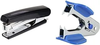 Deli E0221 Stapler, 55 mm, Assorted Color & Deli E0231 Staple Remover, Assorted Color