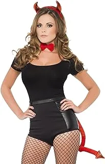 Smiffys Devil Set Includes Red Fabric Horns, Tail and Bow-Tie