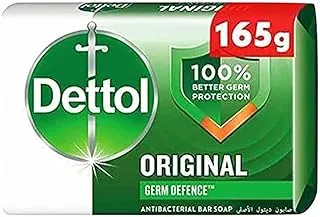 Dettol Original Anti-Bacterial Bathing Soap Bar for effective Germ Protection & Personal Hygiene, Protects against 100 illness causing germs, Pine Fragrance, 165g, Pack of 6