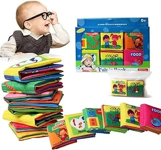 Mumoo Bear Baby's First Non-Toxic Soft Cloth Book Set, Crinkle Books Friction with Rustling Sound - Pack of 6