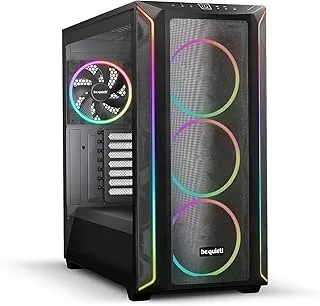 be quiet! Shadow Base 800 FX Black PC Case, Light Wings 140 mm PWM Fan, ARGB Lighting, USB 3.2 Gen. 2 Type C, Maximum Airflow, E-ATX Motherboard, 420 mm Radiators, Glass Side Panel, BGW63