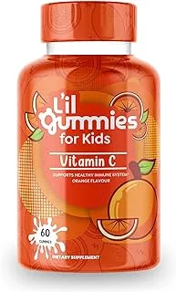 L'il Gummies Lâ€™il Gummies Vitamin C Immunity Gummies for Kids | 60 Vegan Gummies | Natural Orange Flavor | Supports Immunity Defense