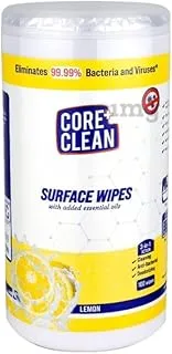 Core Clean Lemon Scent Surface Wipes 100-Pieces